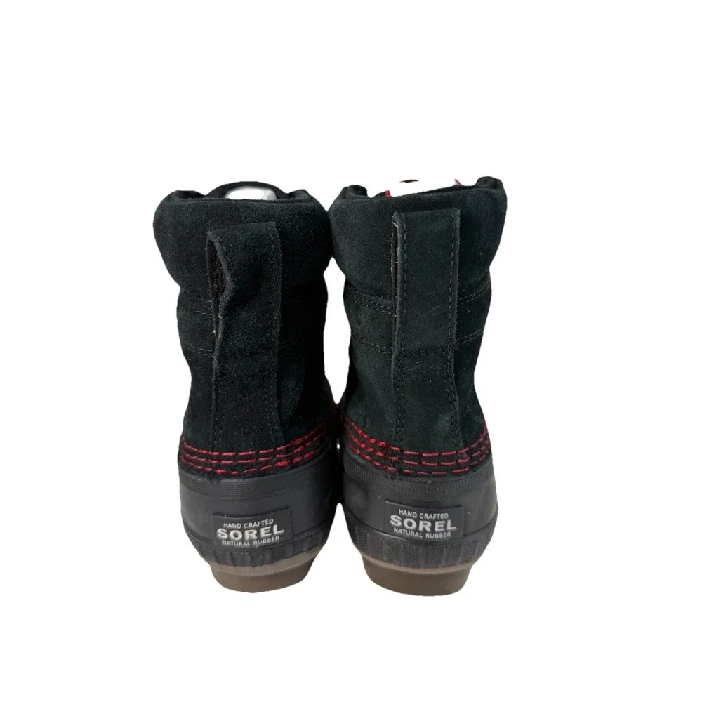 Sorel Youth Cheyanne‎ II Waterproof Lace-Up Boots Black/Red Size 1Y No Box